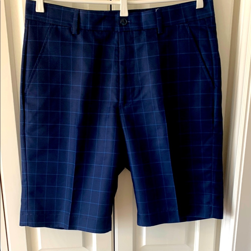 Greg Norman Collection Blue Flat Front Shorts